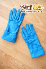 ถุงมือผ้านุ่ม สีฟ้า
